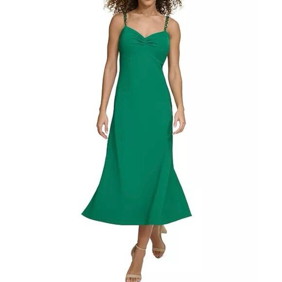 Siena Chain Trim Midi Dress Size 0 New with Tag MSRP $128 - Picture 1 of 7